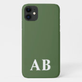 Coques Case-Mate iPhone Monogramme Initial Minimal Moderne Vert (Dos)