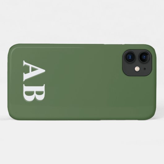 Coques Case-Mate iPhone Monogramme Initial Minimal Moderne Vert (Dos (Horizontal))
