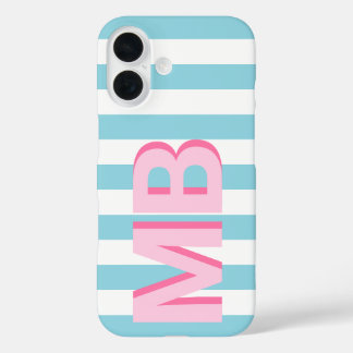 Coques iPhone 16 Monogramme initial minimaliste moderne