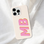 Coque iPhone 15 Pro Max Monogramme initial minimaliste moderne<br><div class="desc">Coque iphone initial minimaliste moderne</div>