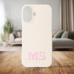 Coques iPhone 16 Monogramme initial minimaliste moderne<br><div class="desc">Créez votre propre coque iphone personnalisé avec un nom initial personnalisé dans la typographie minimaliste moderne. Disponible en plusieurs couleurs et styles.</div>