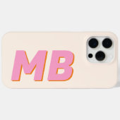Coques Case-Mate iPhone Monogramme initial minimaliste moderne (Verso (horizontal))