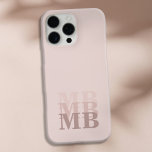 Coques iPhone 16 Pro Max Monogramme initial minimaliste moderne rose beige<br><div class="desc">Boîtier Téléphonique Monogramme initial rose Beige Minimaliste. Créez votre propre coque iphone personnalisé avec un nom initial personnalisé.</div>