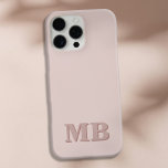 Coques iPhone 16 Pro Max Monogramme initial minimaliste moderne rose beige<br><div class="desc">Boîtier Téléphonique Monogramme initial rose Beige Minimaliste. Créez votre propre coque iphone personnalisé avec un nom initial personnalisé.</div>
