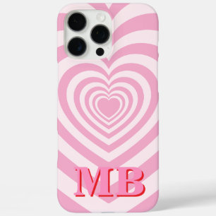 Coques iPhone 16 Pro Max Monogramme initial minimaliste rose moderne