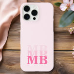 Coques iPhone 16 Pro Max Monogramme initial minimaliste rose moderne<br><div class="desc">Boîtier Téléphonique Monogramme Moderne Rose Minimaliste. Créez votre propre coque iphone personnalisé avec un nom initial personnalisé.</div>