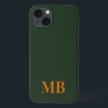 Case-Mate iPhone Case Monogramme initial minimaliste vert moderne<br><div class="desc">Boîtier Téléphonique Monogramme Moderne Minimaliste Vert. Créez votre propre coque iphone personnalisé avec un nom initial personnalisé.</div>