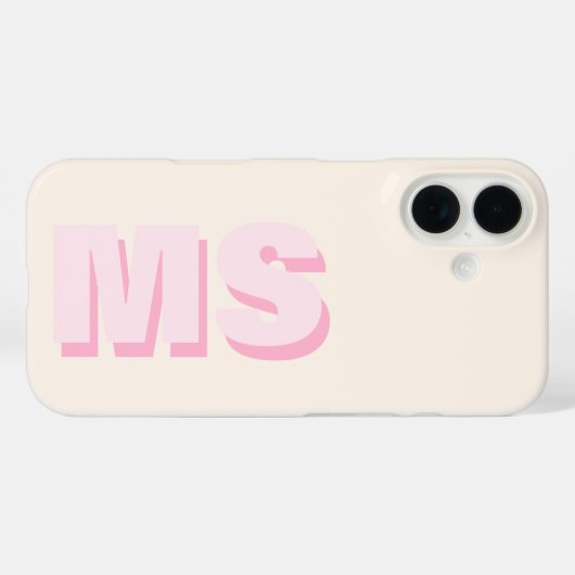 Coques Case-Mate iPhone Monogramme initial moderne (Verso (horizontal))