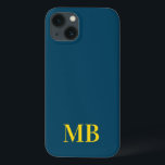 Case-Mate iPhone Case Monogramme initial moderne minimaliste bleu marine<br><div class="desc">Boîtier de téléphone Monogramme initial moderne bleu marine. Créez votre propre coque iphone personnalisé avec un nom initial personnalisé.</div>
