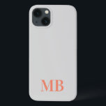 Case-Mate iPhone Case Monogramme initial moderne minimaliste gris<br><div class="desc">Monogramme initial minimaliste moderne. Créez votre propre coque iphone personnalisé avec un nom initial personnalisé.</div>
