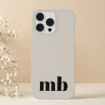 Coques iPhone 16 Pro Max Monogramme initial moderne minimaliste noir beige<br><div class="desc">Étui téléphonique minimaliste Moderne Initiale Monogramme. Créez votre propre coque iphone personnalisé avec un nom initial personnalisé.</div>