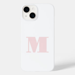 Coque Pour iPhone 14 Monogramme initial moderne rose pâle
