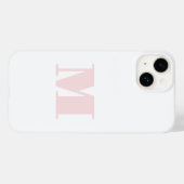 Coques Case-Mate iPhone Monogramme initial moderne rose pâle (Verso (horizontal))