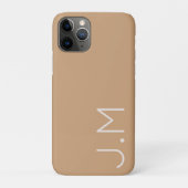 Coques Case-Mate iPhone Monogramme initial neutre minimal personnalisé (Dos)