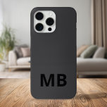 Coque iPhone 15 Pro Max Monogramme initial noir moderne simple<br><div class="desc">Boîtier Téléphonique Monogramme Initiale Simple Et Moderne. Créez votre propre coque iphone personnalisé avec un nom initial personnalisé.</div>