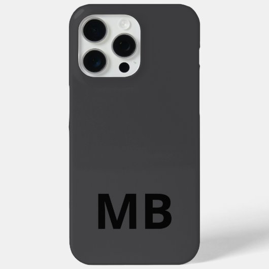 Coques Case-Mate iPhone Monogramme initial noir moderne simple (Verso)