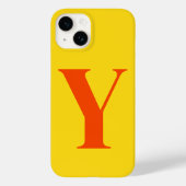 Coques Case-Mate iPhone Monogramme initial orange jaune personnalisé (Verso)
