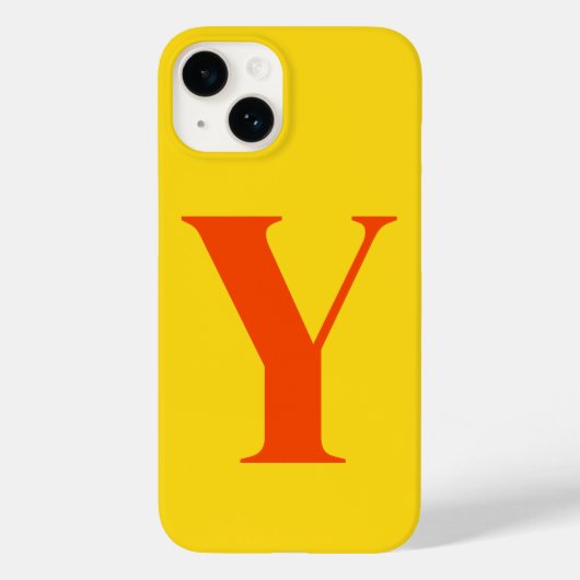 Coques Case-Mate iPhone Monogramme initial orange jaune personnalisé (Verso)
