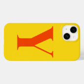 Coques Case-Mate iPhone Monogramme initial orange jaune personnalisé (Verso (horizontal))