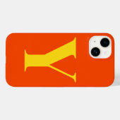 Coques Case-Mate iPhone Monogramme initial orange jaune personnalisé (Verso (horizontal))
