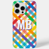 Coques Case-Mate iPhone Monogramme initial personnalisé à rayures arc-en-c (Verso)