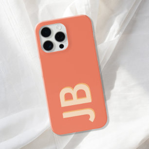 Coque iPhone 15 Pro Max Monogramme initial personnalisé en gras
