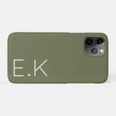 Coques Case-Mate iPhone Monogramme initial personnalisé minimal vert Terre (Dos (Horizontal))