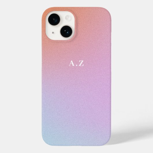 Coques Case-Mate iPhone Monogramme initial personnalisé Purple Ombre Sky (Verso)