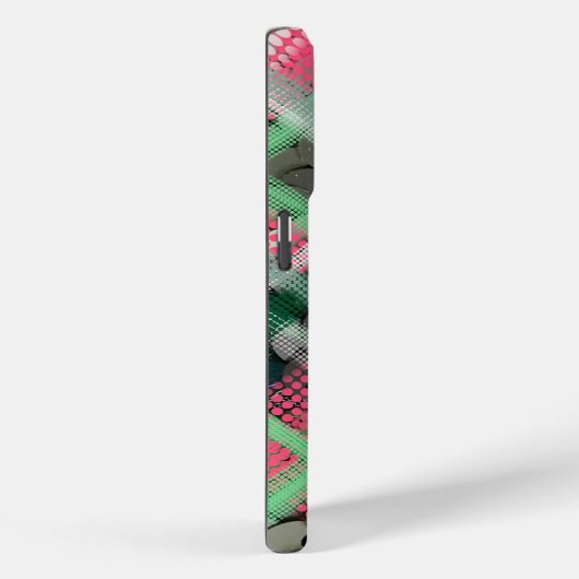 Coques Case-Mate iPhone monogramme initial plaid tartan rouge vert festif (Verso / Droite)