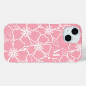 Coques Case-Mate iPhone Monogramme initial rose blanc (Verso (horizontal))
