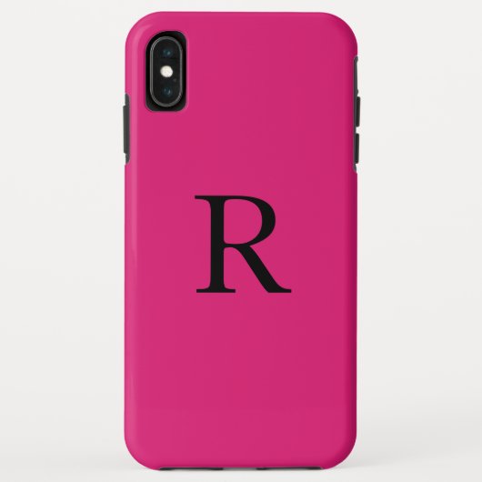 Coques Case-Mate iPhone Monogramme initial rose chaud couleur solide fille (Dos)