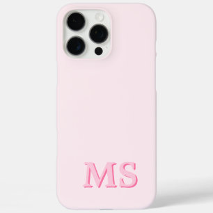 Coques iPhone 16 Pro Max Monogramme initial rose moderne