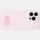Coques Case-Mate iPhone Monogramme initial rose moderne (Verso (horizontal))