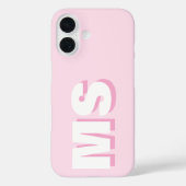 Coques Case-Mate iPhone Monogramme initial rose moderne (Verso)