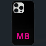 Coque iPhone 15 Pro Max Monogramme initial rose simple<br><div class="desc">Boîtier Téléphonique Monogramme Initiale Simple Et Moderne. Créez votre propre coque iphone personnalisé avec un nom initial personnalisé.</div>
