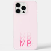 Coques Case-Mate iPhone Monogramme initial simple rose moderne (Verso)