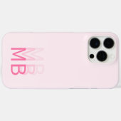 Coques Case-Mate iPhone Monogramme initial simple rose moderne (Verso (horizontal))