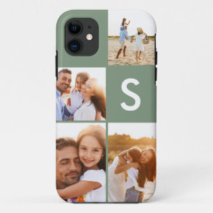 Case-Mate iPhone Case Monogramme initial vert sauge de collage photo mod