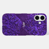 Coques Case-Mate iPhone Monogramme initial violet blanc féminin Abstrait (Verso (horizontal))