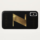 Coques Case-Mate iPhone Monogramme initial Z or noir (Dos (Horizontal))