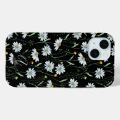 Coques Case-Mate iPhone Monogramme initiale de marguerite blanche aquarell (Verso (horizontal))