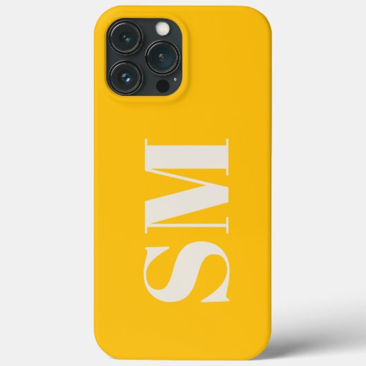 Coques Case-Mate iPhone Monogramme initiale jaune vif (Verso)