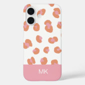 Coques Case-Mate iPhone Monogramme initiale léopard rose tendance (Verso)
