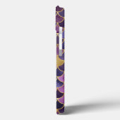 Coques Case-Mate iPhone Monogramme Initiales de sirène d'or violet échelle (Verso / Gauche)