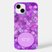 Coques Case-Mate iPhone Monogramme Initiales mauve argenté Étalons de sirè (Verso)