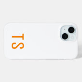 Coques Case-Mate iPhone Monogramme Initiales Minimal Moderne Orange Élégan (Verso (horizontal))