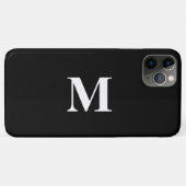Coques Case-Mate iPhone Monogramme Initiales Nom personnalisé Black White  (Dos (Horizontal))