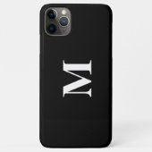 Coques Case-Mate iPhone Monogramme Initiales Nom personnalisé Black White  (Dos)