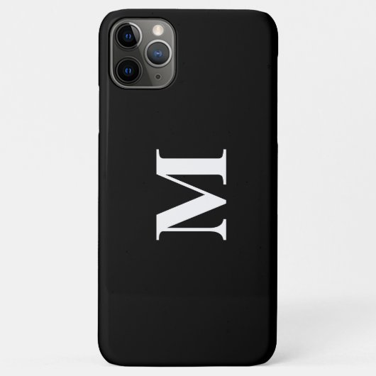 Coques Case-Mate iPhone Monogramme Initiales Nom personnalisé Black White (Dos)