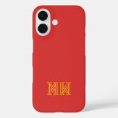 Coques Case-Mate iPhone Monogramme Initiales Rouge Jaune Simple Minimalist (Verso)